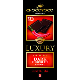 Dark chocolate 72% with chilli LUXURY 175g