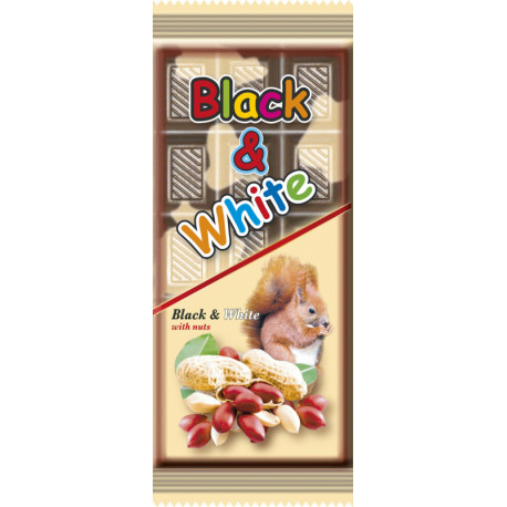 Saldžioji plytelė su žemės riešutais BLACK & WHITE NUTS 80g