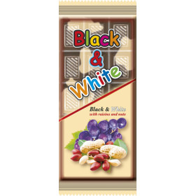 Pieninė saldi plytelė BLACK  WHITE  80g