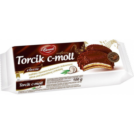 Wafer in chocolate with coconut cream and cocoa cream TORCIK C-MOLL 100g