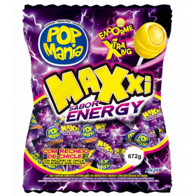 Lollipops with chewing gum POP MANIA MAXXI ENERGY 672g