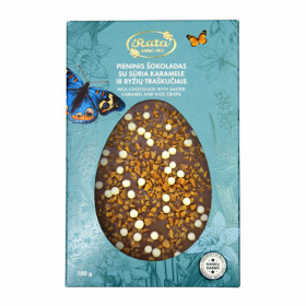Milk chocolate with salty caramel and rice chips, 100 g