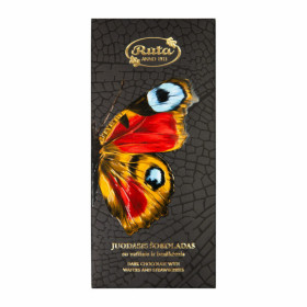 Dark chocolate (55%) with waffles and strawberries BUTTERFLIES 70 g