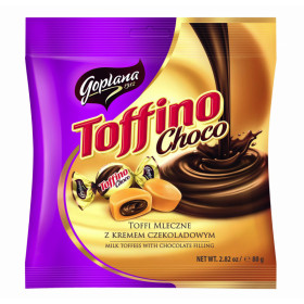 Pieninės karamelės saldainiai su šokoladinio kremo įdaru TOFFINO CHOCO 80g