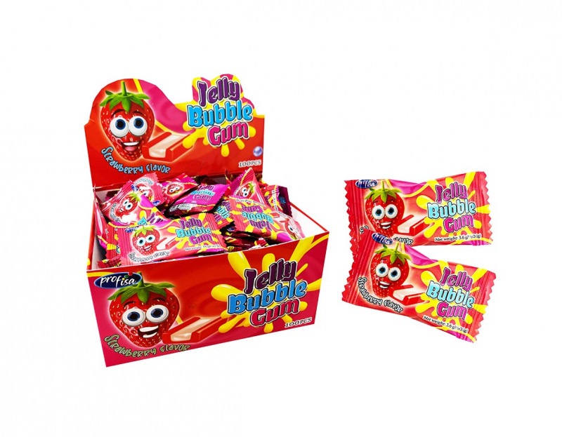 Bubble gum JELLY BUBBLE GUM STRAWBERRY 3 6g