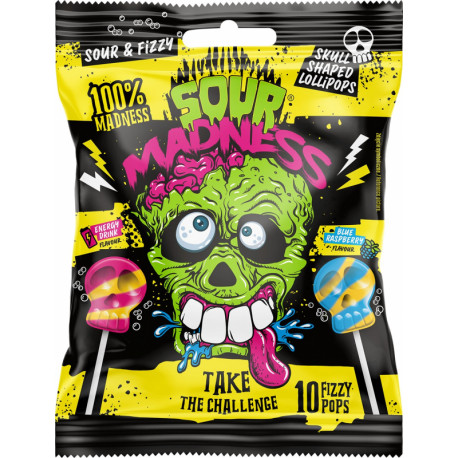 Extra Sour Lollipops Set. SOUR MADNESS 90g