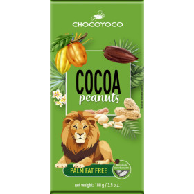 Pieninė-kakavinė saldi plytelė su riešutais COCOA PEANUTS 100g