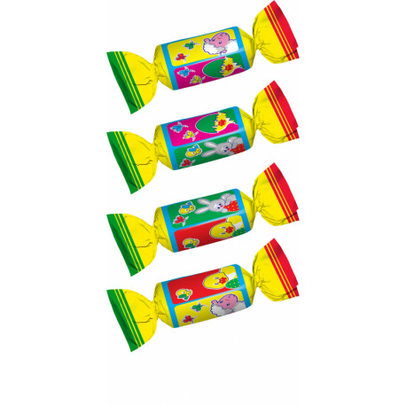 Saldainiai su želiniu įdaru glaistyti kakaviniu glaistu EASTER MIX 1kg