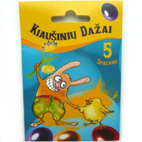 Kiaušinių dažai 5 spalvos