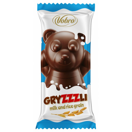 Pieninio šokolado saldainiai, įdaryti pieninio skonio kremu ir traškučiais GRYZZZLI MILK 1 kg