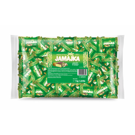 Pistachio-flavored sweets in chocolate flavoured coating  JAMAJKA PISTACHIO 1kg