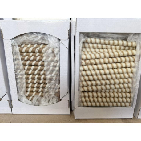 Waffle tubes with chocolate and cream flavored filling 450g