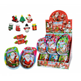 Plastic egg with candy and toy MERRY CHRISTMAS EGGS 10g