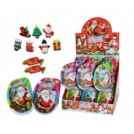 Plastic egg with candy and toy MERRY CHRISTMAS EGGS 10g